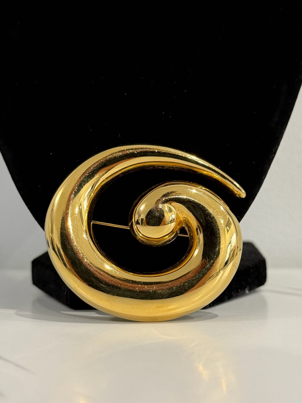 Vintage Monet Gold Spiral Statement Brooch